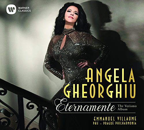 Angela Gheorghiu album cover: portrait of opera singer in a glittering dress.