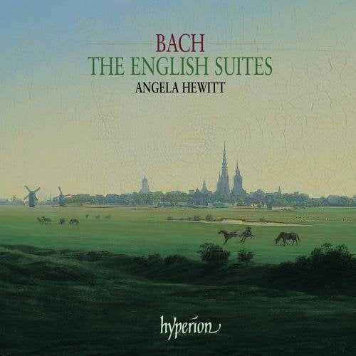 CD cover for Bach’s English Suites performed by Angela Hewitt, landscape scene.