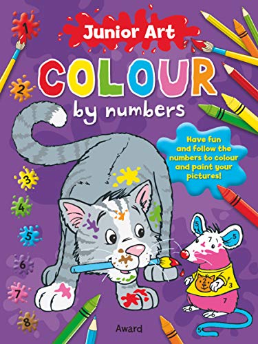 Cover of a Junior Art Colour by Numbers book featuring a cat and mouse.