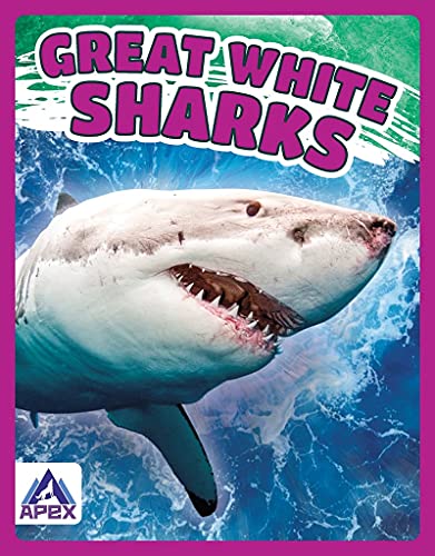 Book cover featuring a close-up of a great white shark’s head.