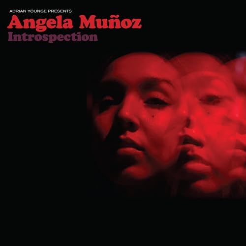 Album cover for Angela Muñoz’s “Introspection” featuring a red-toned portrait.