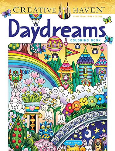 Creative Haven Daydreams" coloring book cover with whimsical, detailed illustrations.