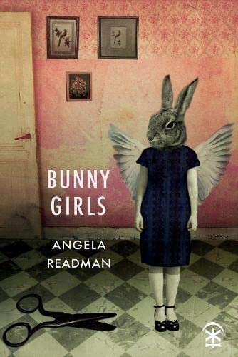 Book cover: woman with a rabbit head and angel wings.