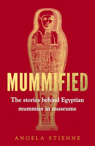 Book cover with a gold Egyptian sarcophagus illustration on a solid red background.