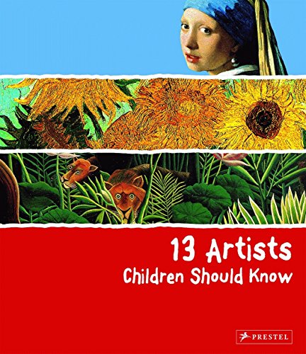 Book cover featuring Girl with a Pearl Earring, sunflowers, and jungle animals with title.