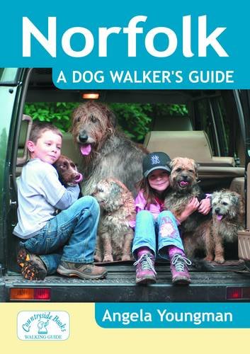 Book cover: “Norfolk: A Dog Walker’s Guide” featuring a boy and girl with dogs.