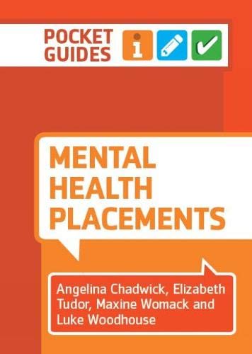 Orange and white book cover titled "Mental Health Placements" for student nurses.