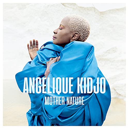 Album cover featuring a woman in blue robe against a rocky, beige background.