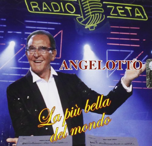 Angelotto album cover featuring a smiling man with glasses on a stage.