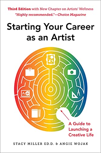 Book cover with colorful spiral design and title "Starting Your Career as an Artist".
