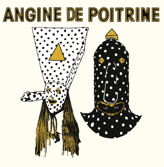 Album cover featuring two stylized figures in polka-dot masks with gold accents.