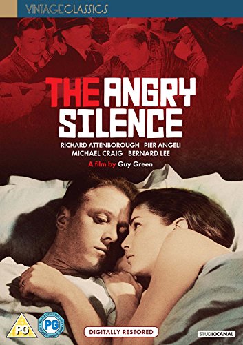 DVD cover for The Angry Silence showing a couple lying in bed together.