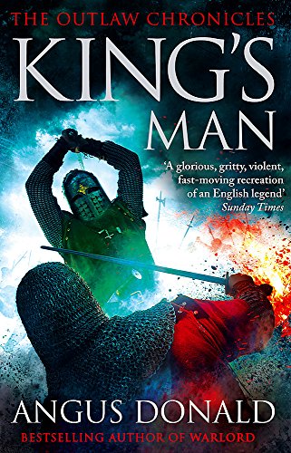 Book cover: “King’s Man” depicts a knight in battle with fiery background.