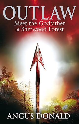 A bloody arrow head stands against a bright, misty forest background on this book cover.