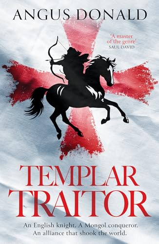 Book cover featuring a silhouette of a mounted archer over a red cross.