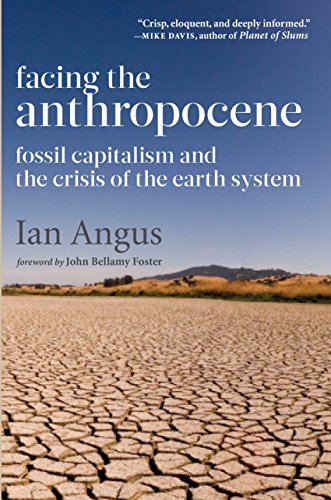 Book cover: “Facing the Anthropocene” with a cracked, dry earth background.
