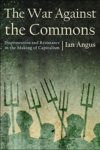 Book cover with text and silhouettes of people holding pitchforks.