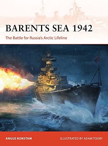 Book cover depicting a wartime naval battle in icy waters, 1942.
