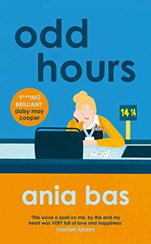 Book cover: "Odd Hours" by Ania Bas, featuring a woman at a cash register.