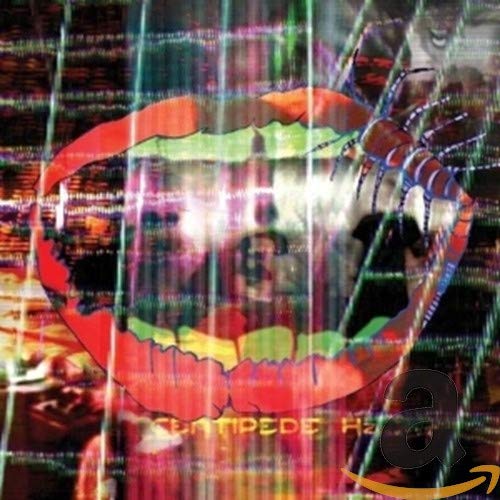 Album cover for Animal Collective’s Centipede Hz, featuring a centipede and face.