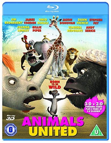 Animals United" Blu-ray cover featuring animated animals in a savanna landscape.