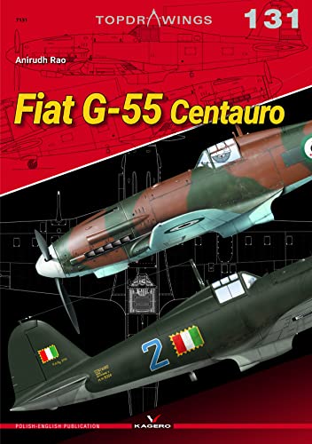 Fiat G-55 Centauro aircraft cover with technical drawings and color scheme.