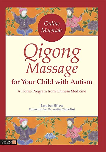 Book cover: “Qigong Massage for Your Child with Autism” with illustrated children.