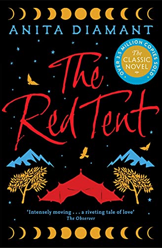 Book cover for “The Red Tent” with red script and a tent illustration.
