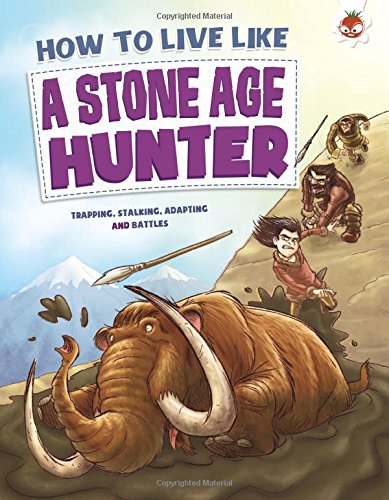 Book cover depicting Stone Age hunters and a woolly mammoth.