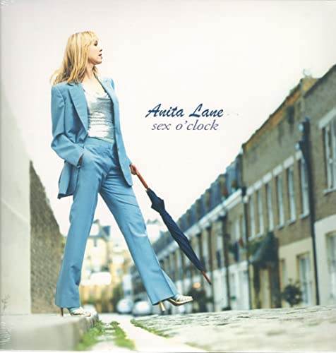 Album cover for Anita Lane’s “Sex O’Clock” featuring a woman in a blue suit.