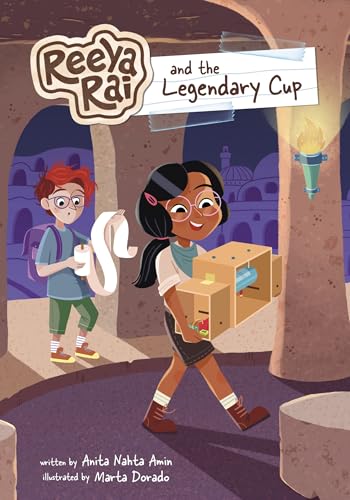 Book cover: two children with a box in a cave setting.