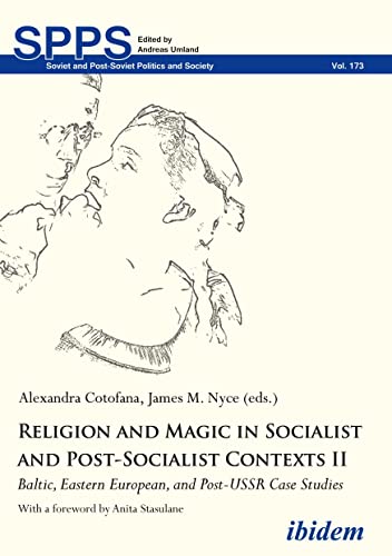 Book cover with sketched face and title “Religion and Magic in Socialist Contexts II”.