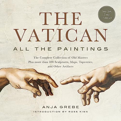 Book cover for “The Vatican: All The Paintings” featuring hands from “The Creation of Adam.”