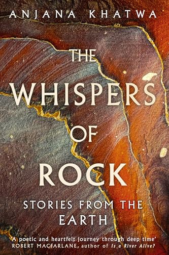 Book cover: "The Whispers of Rock" with a textured stone background.
