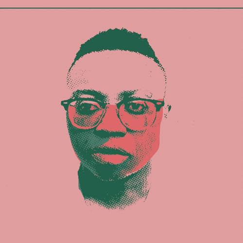 CD cover art: halftone portrait of a Black man wearing glasses.