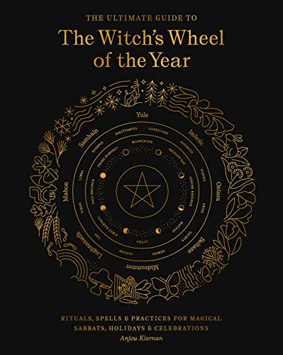 Book cover with golden wheel illustration depicting seasonal festivals and a pentacle.