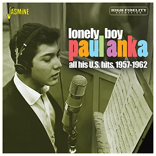 CD cover featuring Paul Anka with headphones and microphone, 1957-1962 hits.