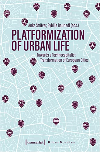 Book cover with city map background and icons, titled "Platformization of Urban Life.