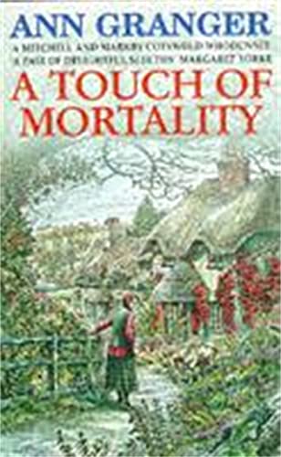 Book cover: “A Touch of Mortality” with a rural landscape painting.