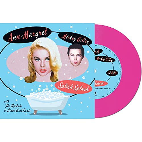 Splish Splash" vinyl record cover featuring Ann-Margret, Mickey Gilley, and a pink disc.