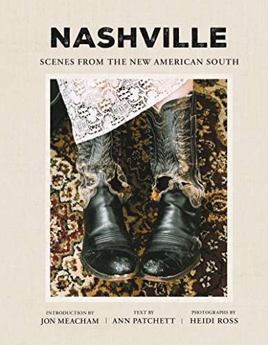 Book cover: worn cowboy boots and lace detail on a patterned rug.