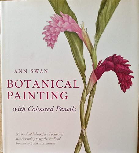 Book cover: “Botanical Painting With Coloured Pencils” featuring pink ginger flowers.