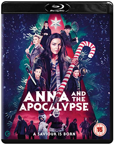 Blu-ray cover for "Anna And The Apocalypse" featuring teens and zombies.
