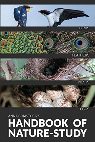 Book cover featuring birds, feathers, nests, and eggs, titled "Handbook of Nature-Study.
