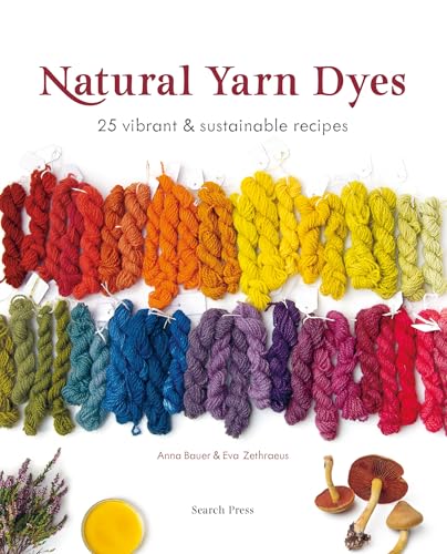 Book cover with colorful yarn skeins and natural dye ingredients.