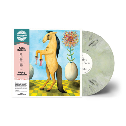 Vinyl record featuring painted horse and floral illustration on cover.