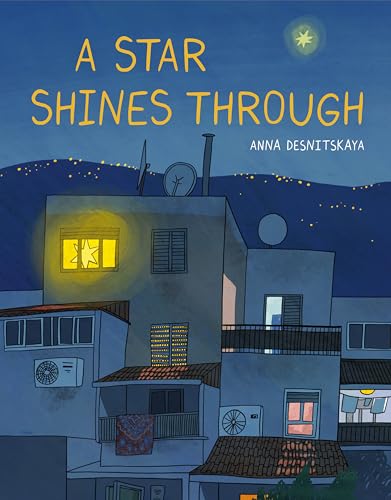 Book cover: Night cityscape with a bright star shining in a window.