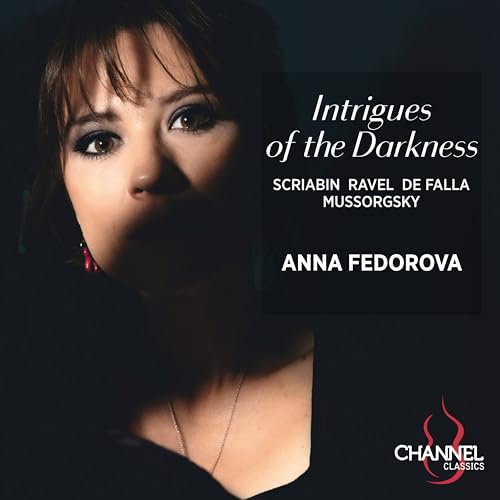 CD cover featuring pianist Anna Fedorova, dark background, composers listed.