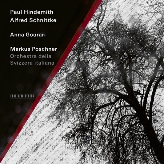 CD cover: black background with tree branches and composer names.