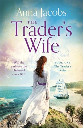 A woman in a white dress stands on a cliff overlooking a sailing ship.